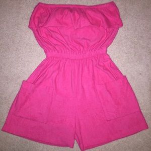 Strapless Romper pink terry medium Laura Kidd USA